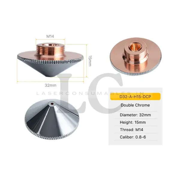 LASER NOZZLE D32 TYPE A (CONE SHAPE) DOUBLE LAYER