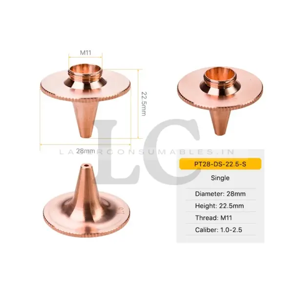 LASER NOZZLE D28 TYPE D (POINTED TYPE) SINGLE LAYER