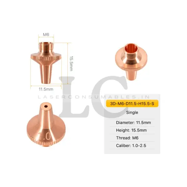 LASER NOZZLE D15 TYPE E (3D NOZZLE) SINGLE LAYER